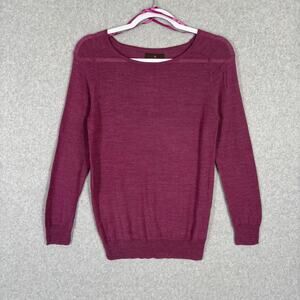 Fenn Wright Manson Sweater Women Small Pink Merino Wool Thin Casual Classic READ
